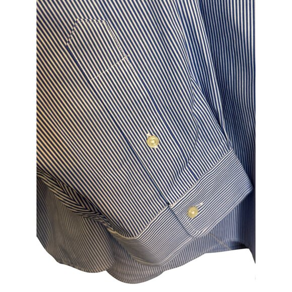 Ralph Lauren Button-Down Men’s 4XB Blue & White Striped Cotton Long Sleeve Shirt - Picture 6 of 6